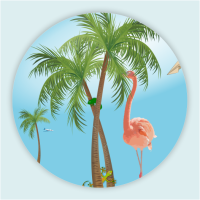 Flamingo muurcirkel